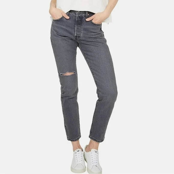 Levi's 501 High Rise Skinny Jean Gray - Picture 5 of 12